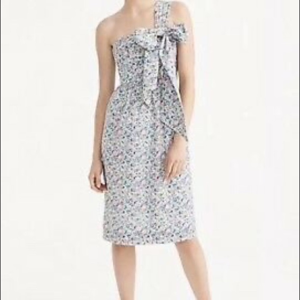J Crew One-Shoulder Tie Dress Liberty Floral SZ 10